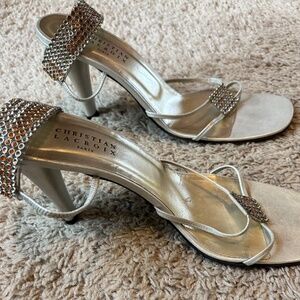 Christian La Croix Silver Heels Size 10 Lightly Used 4 Inch Heels